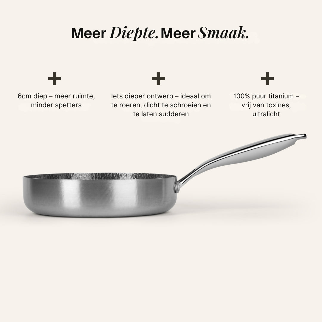 Titanium Gehamerde Kookgerei Set Pro