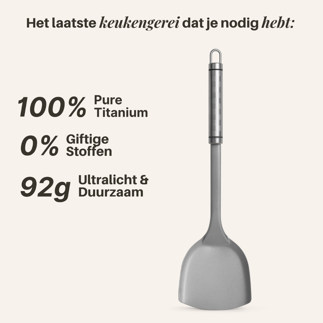 Titanium Gehamerde Pan Pro + GRATIS Titanium spatel & Titanium Snijplank V2