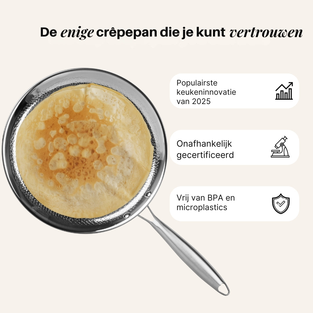 Titanium Gehamerde Pan Pro + GRATIS Gehamerde Crêpepan Pro