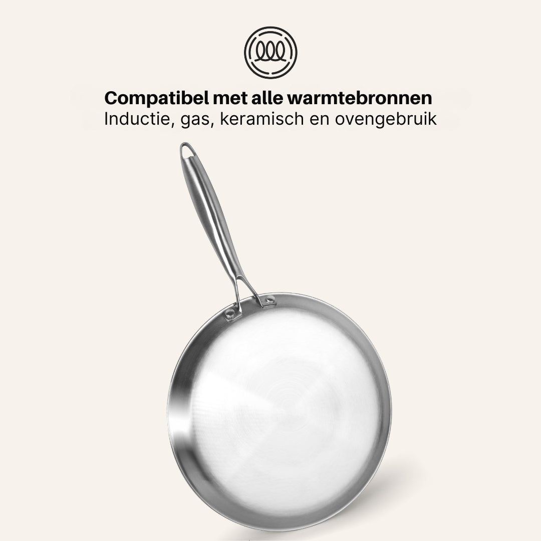Titanium Gehamerde Pan Pro + GRATIS Gehamerde Crêpepan Pro