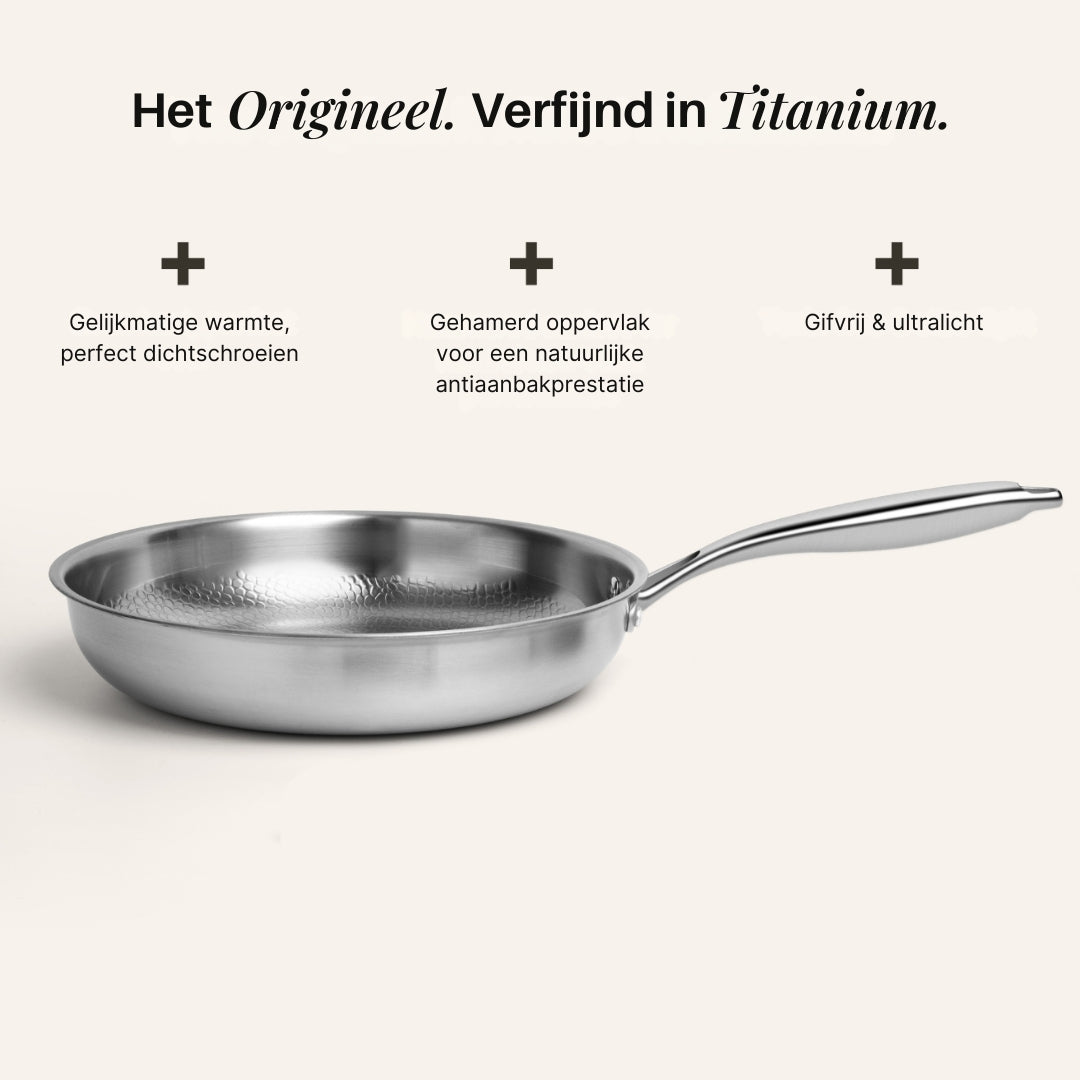 Titanium Gehamerde Kookgerei Set Pro