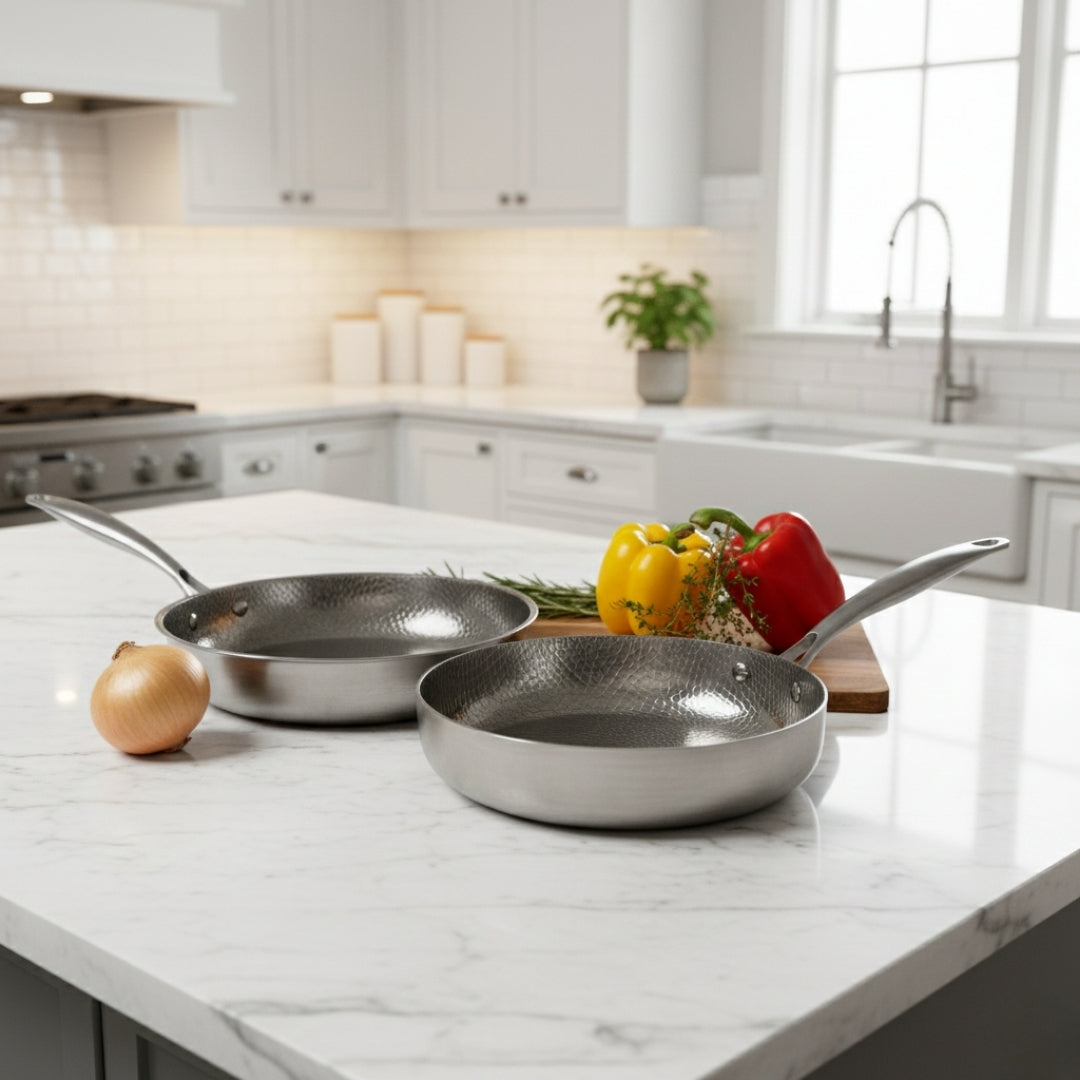 Titanium Gehamerde Diepe Pan Pro