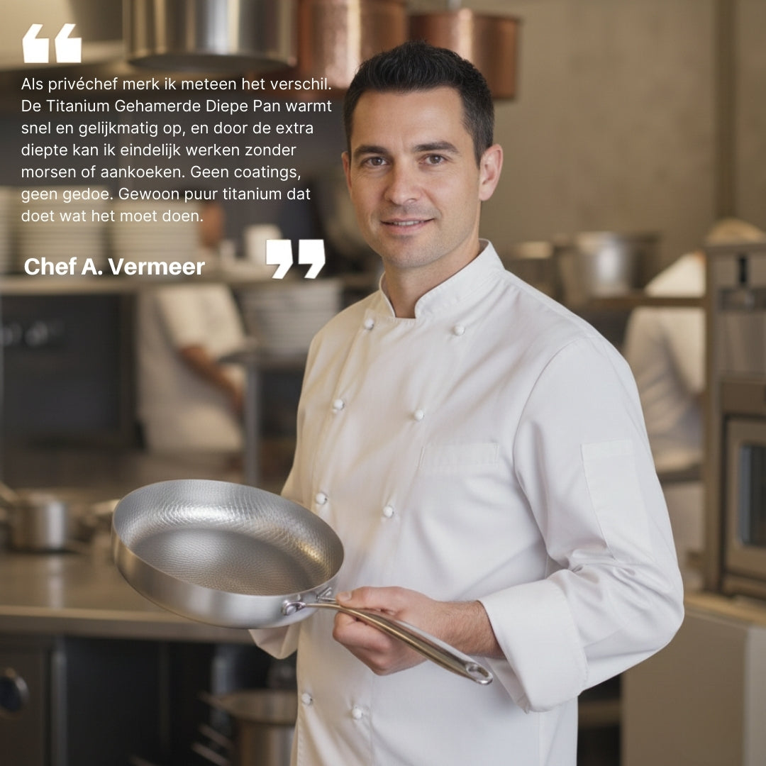 Titanium Gehamerde Diepe Pan Pro
