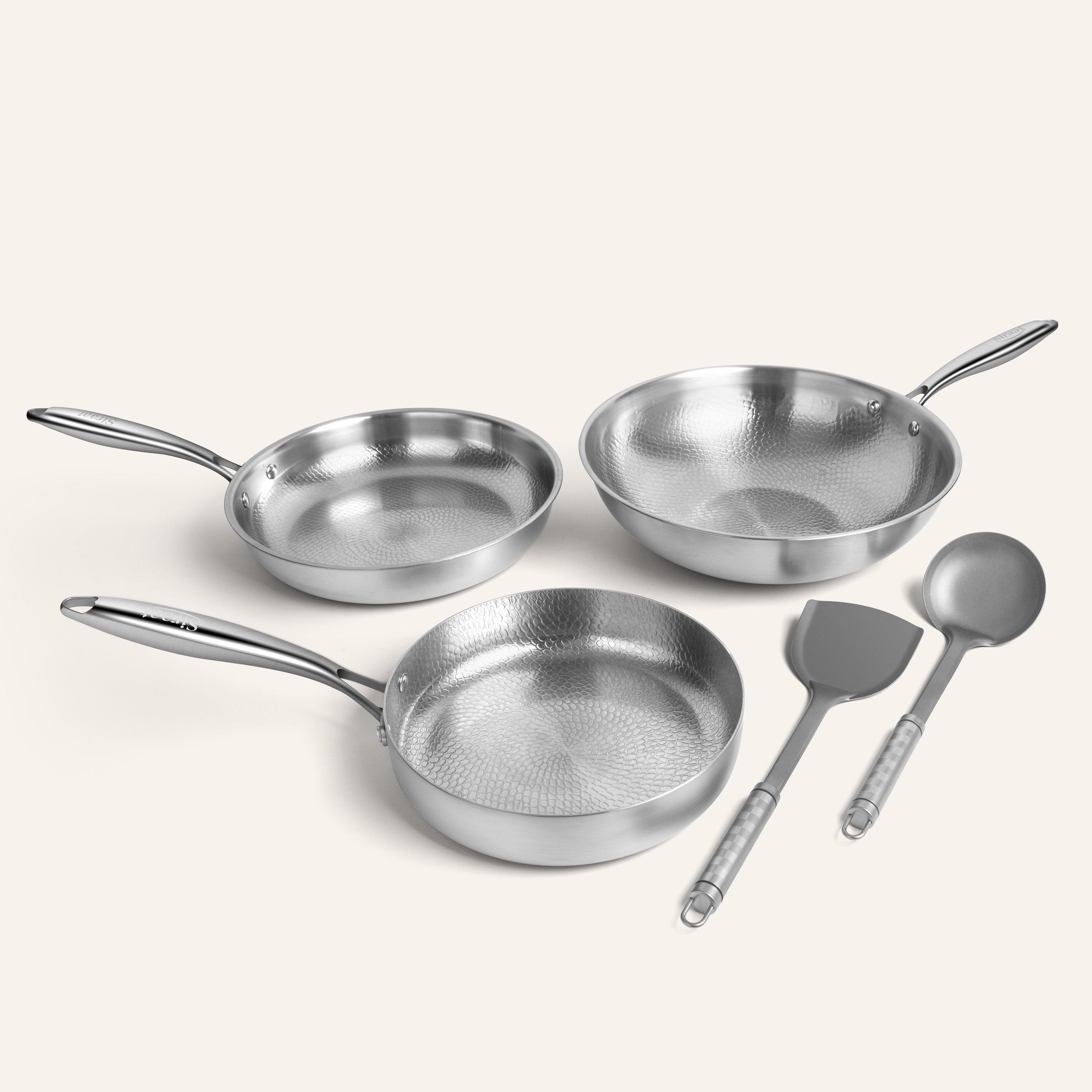 Titanium Gehamerde Kookgerei Set Pro
