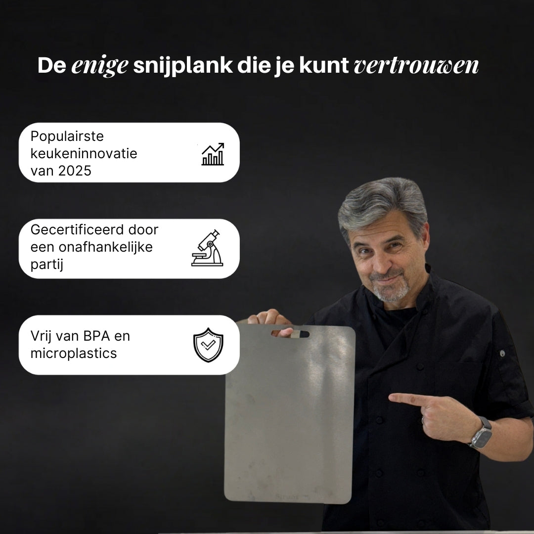 Titanium Gehamerde Pan Pro + GRATIS Titanium spatel & Titanium Snijplank V2